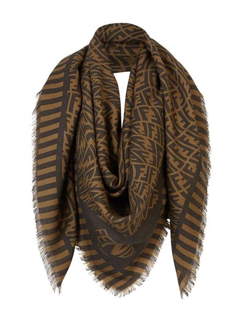 FENDI FF Vertigo Motif Keffiyeh Scarf 